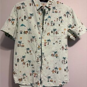 Vans Mint Green Beach Print Shirt